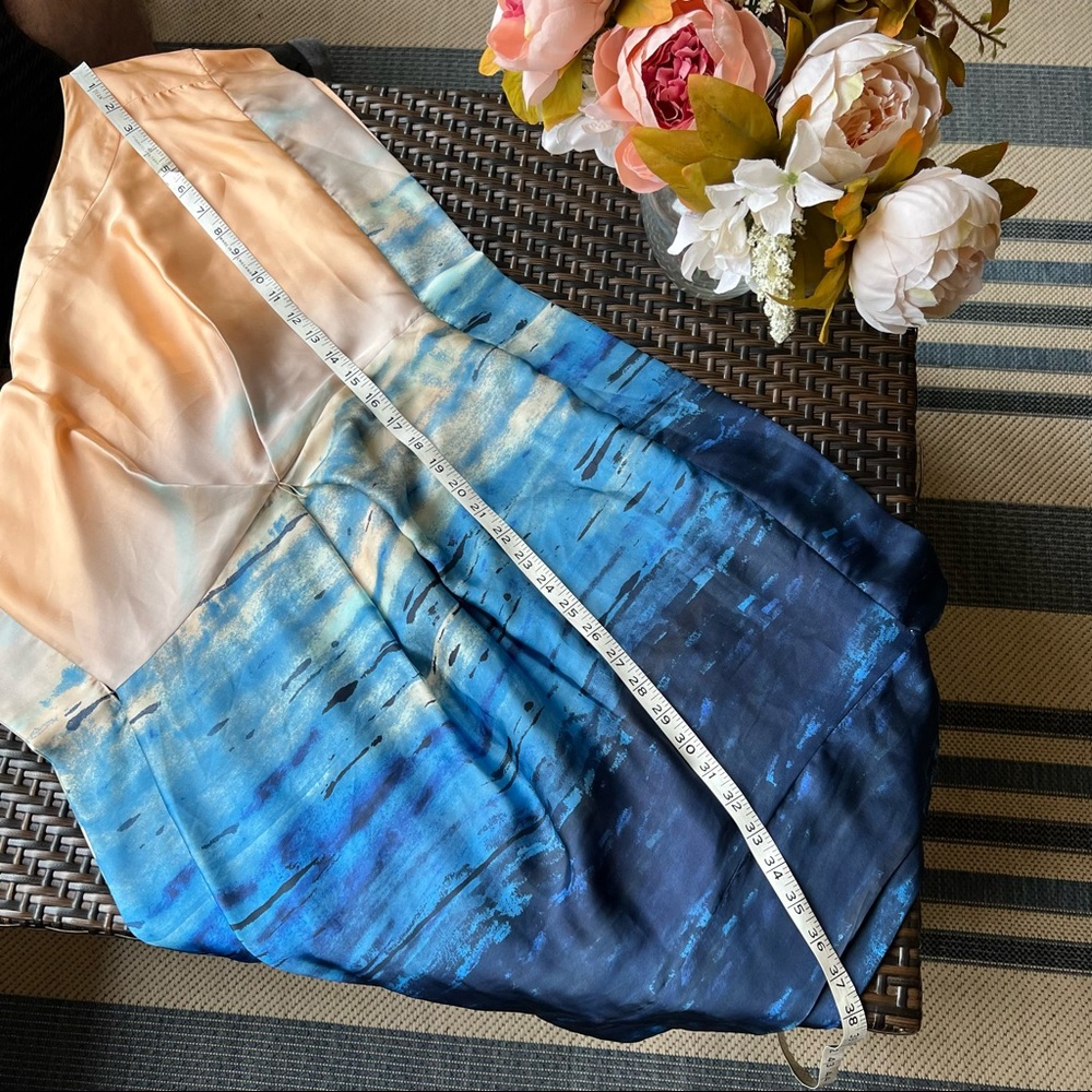 VINCE CAMUTO | Silk Peach Blue Ombré Dress - Picture 13 of 14